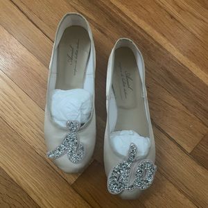 BHLDN “I do” glitter flats